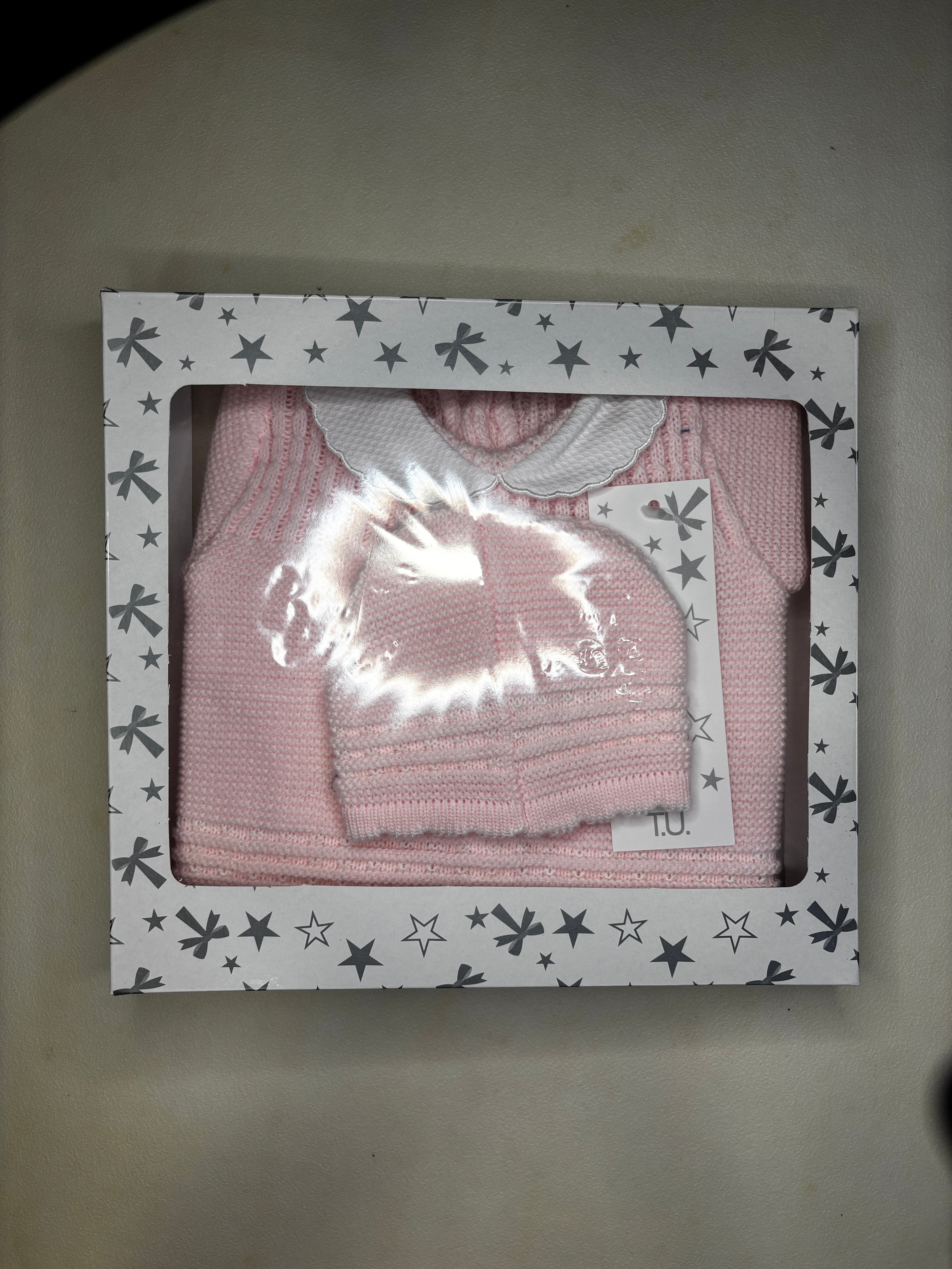 Knitted 3 Piece Box Set - Pink