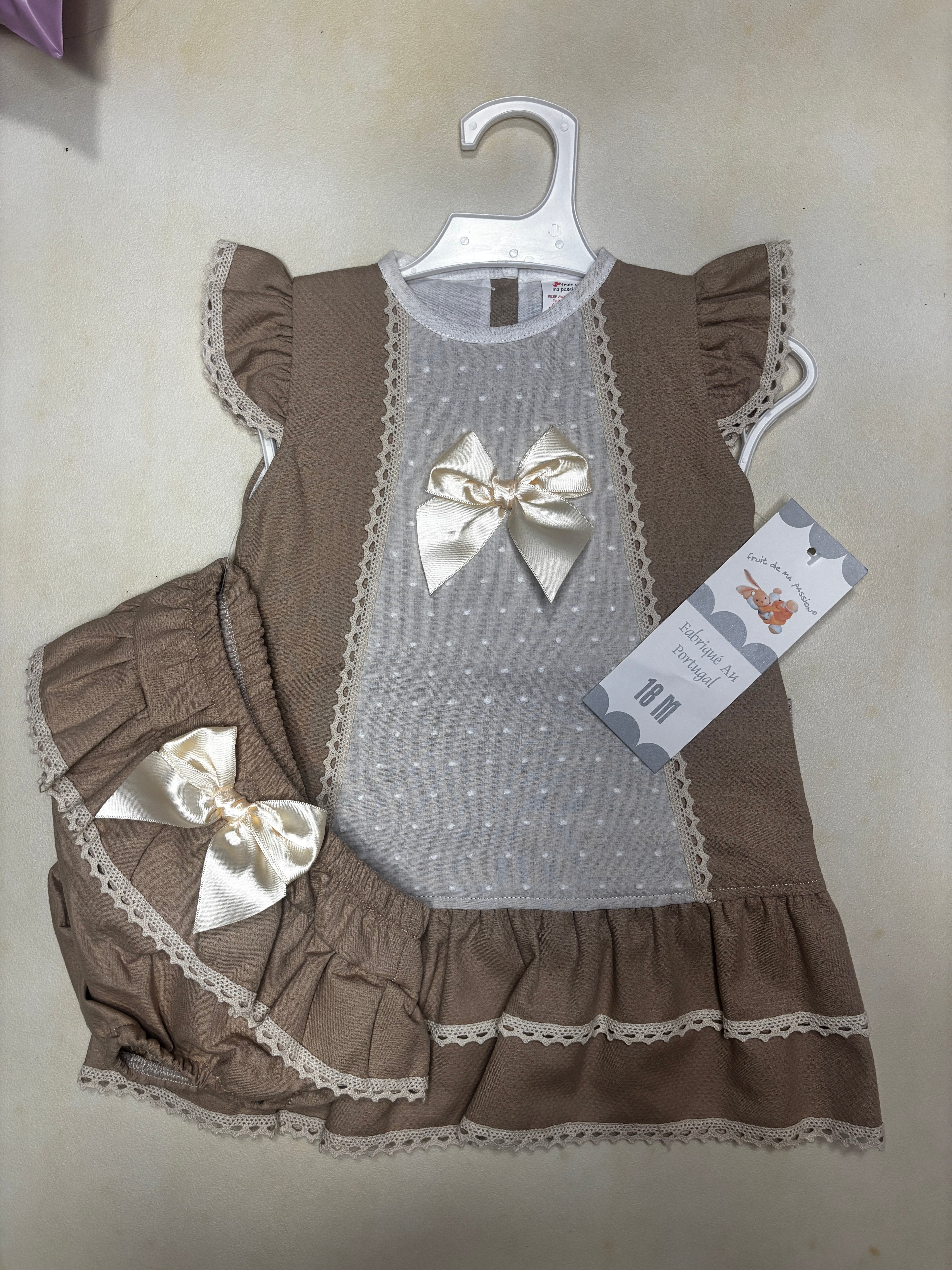 Beige Spanish Dress with Bloomers