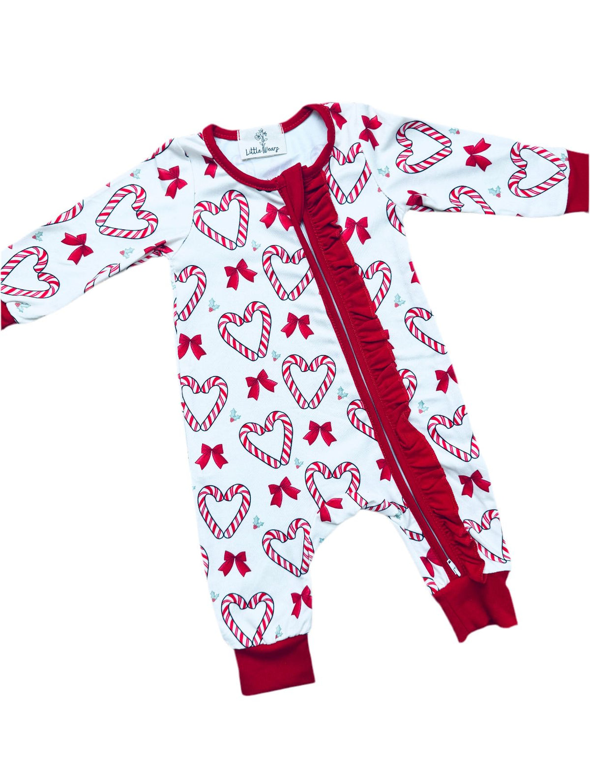 Girls Candy Cane Christmas Sleepsuit
