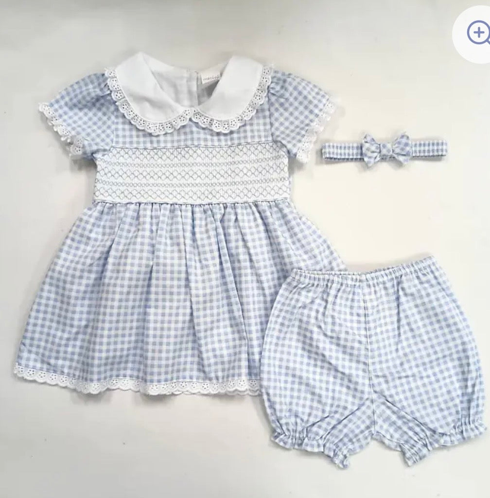Blue Check Smock Dress