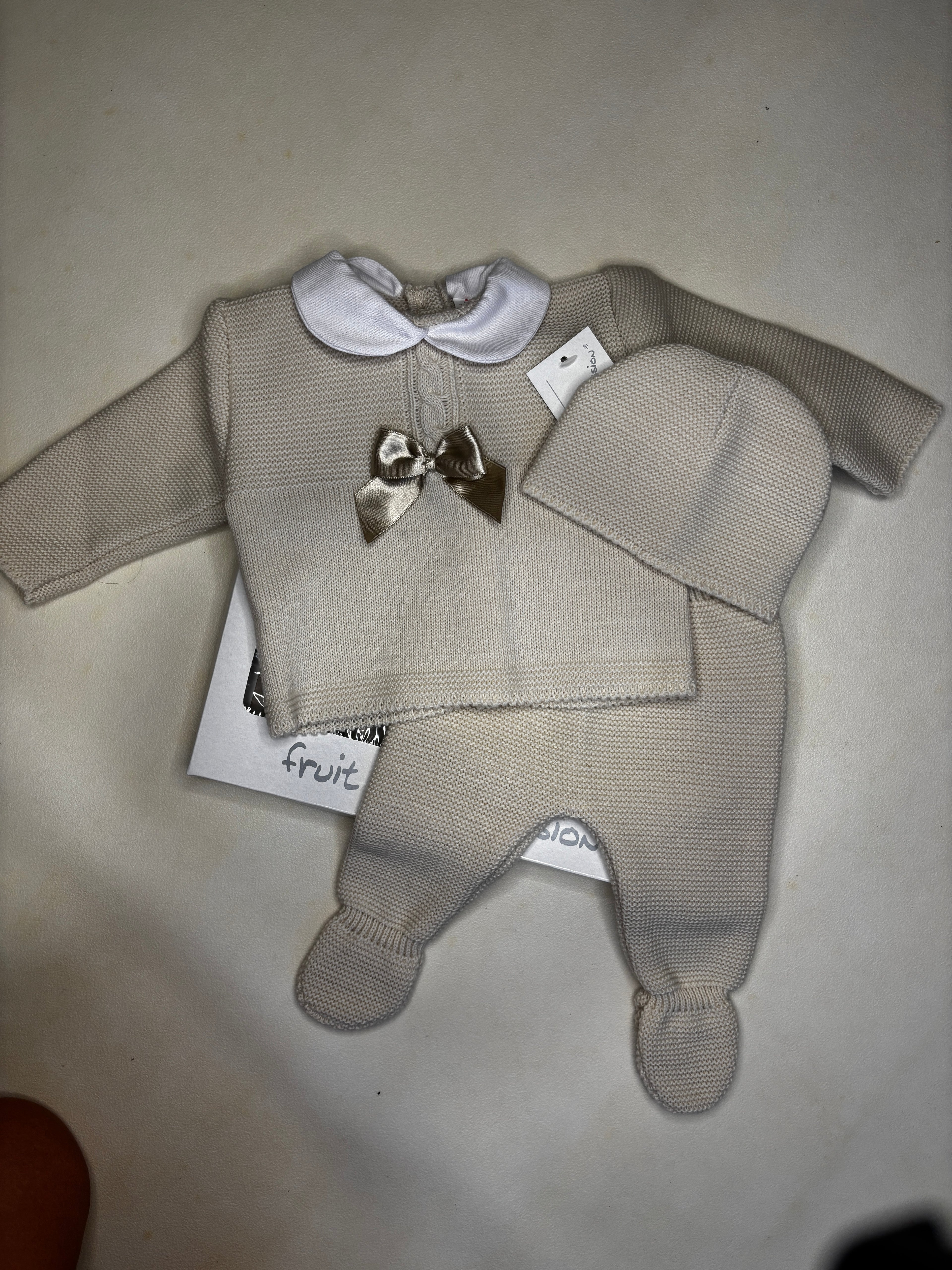 Knitted 3 Piece Box Set - Beige