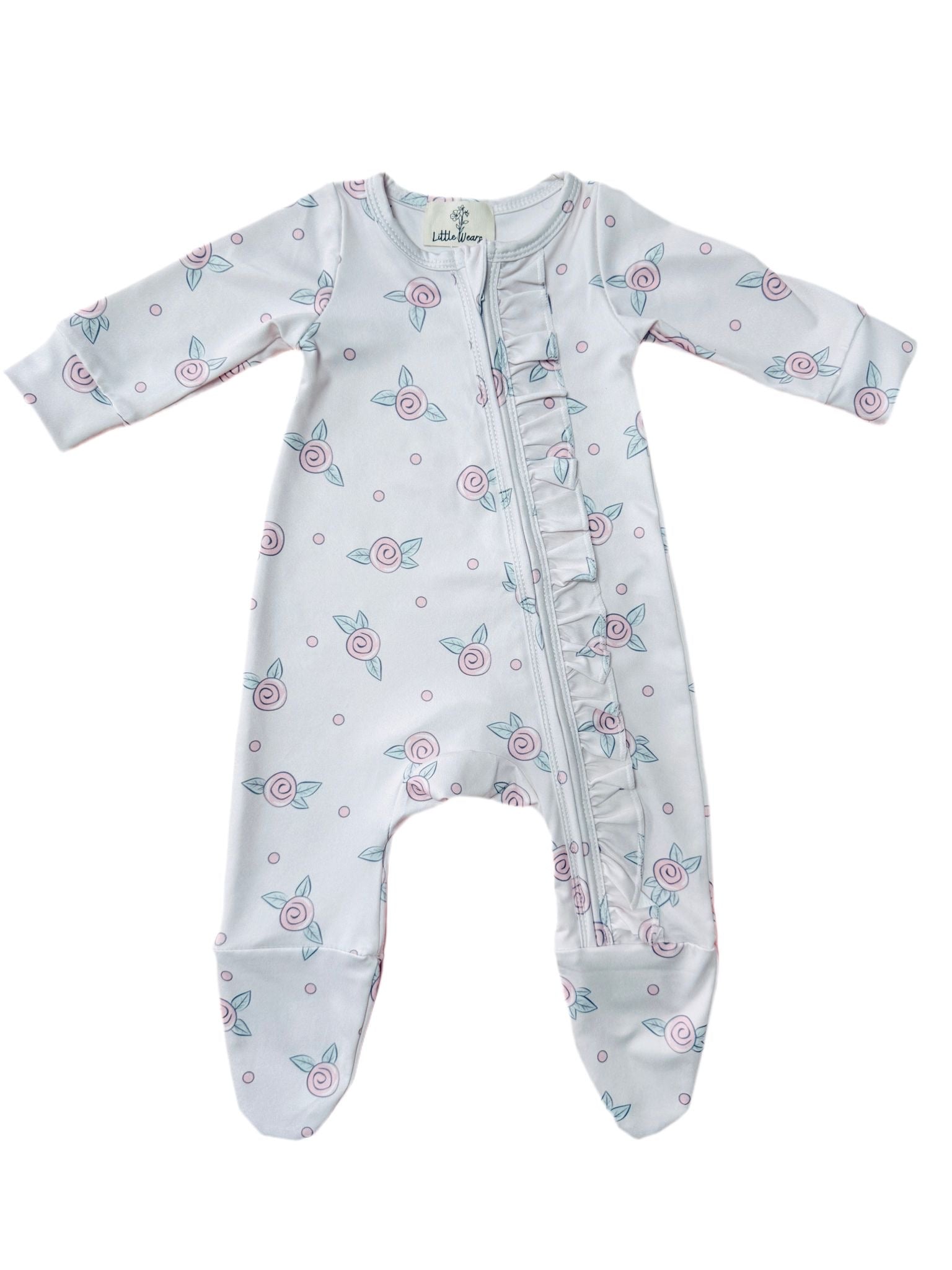 Floral Frill Zip Sleepsuit