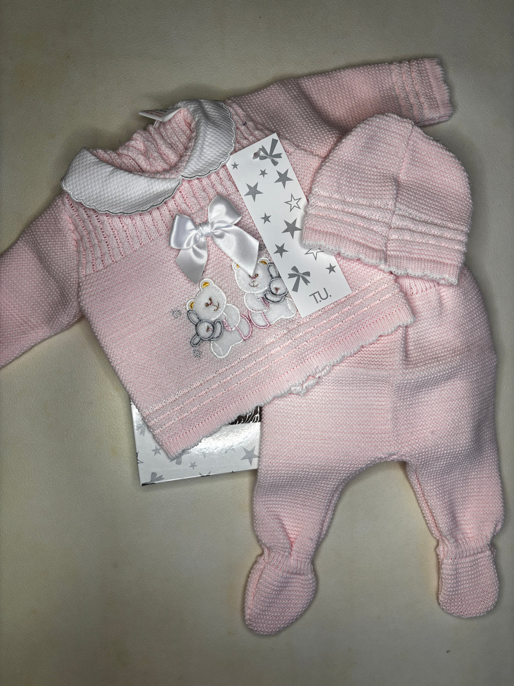 Knitted 3 Piece Box Set - Pink