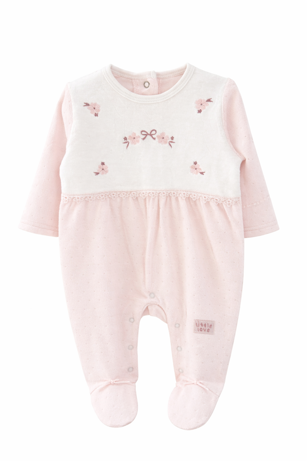 Pink Flowered Sleepsuit