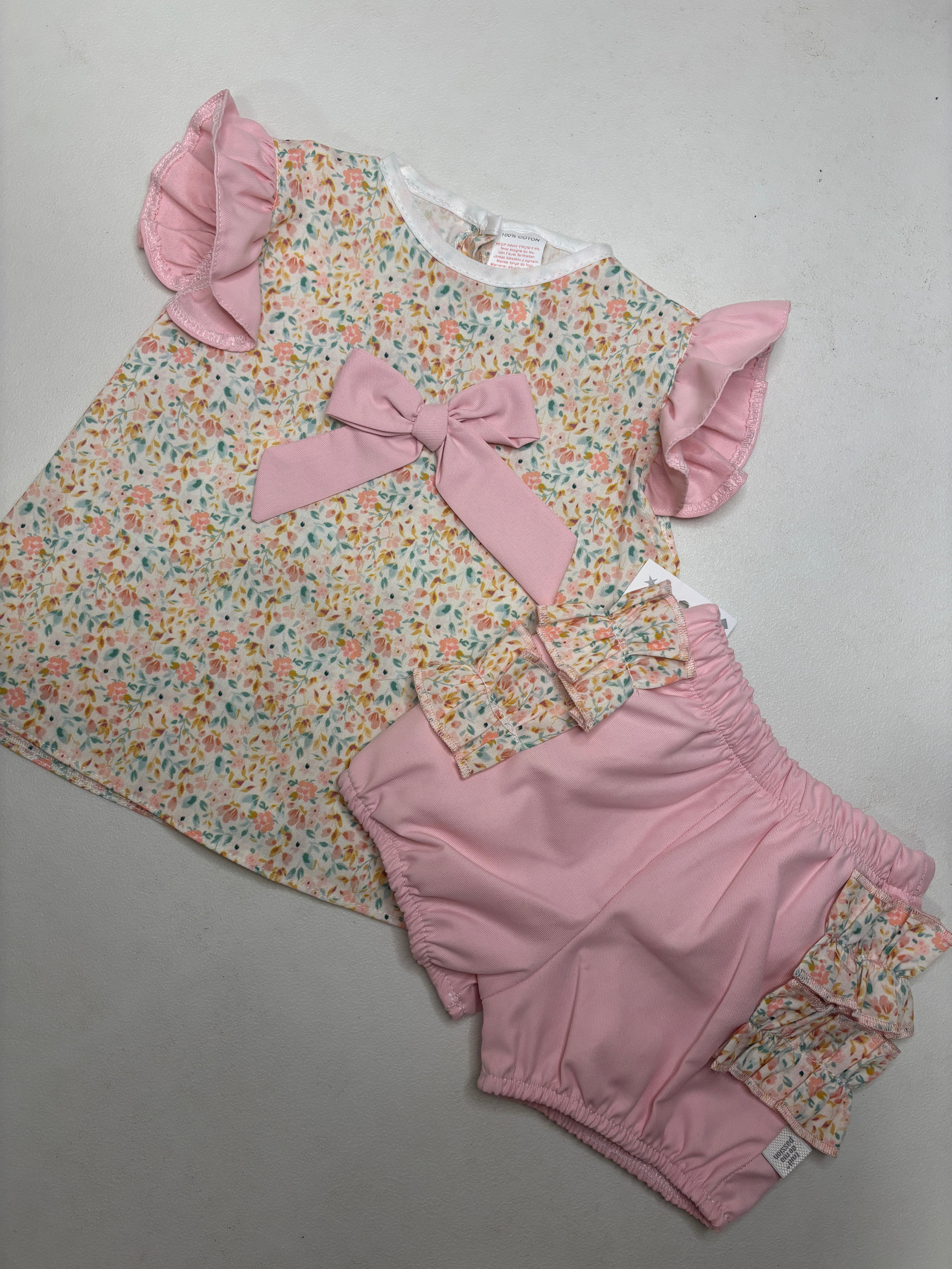 Baby Pink Floral Two Piece