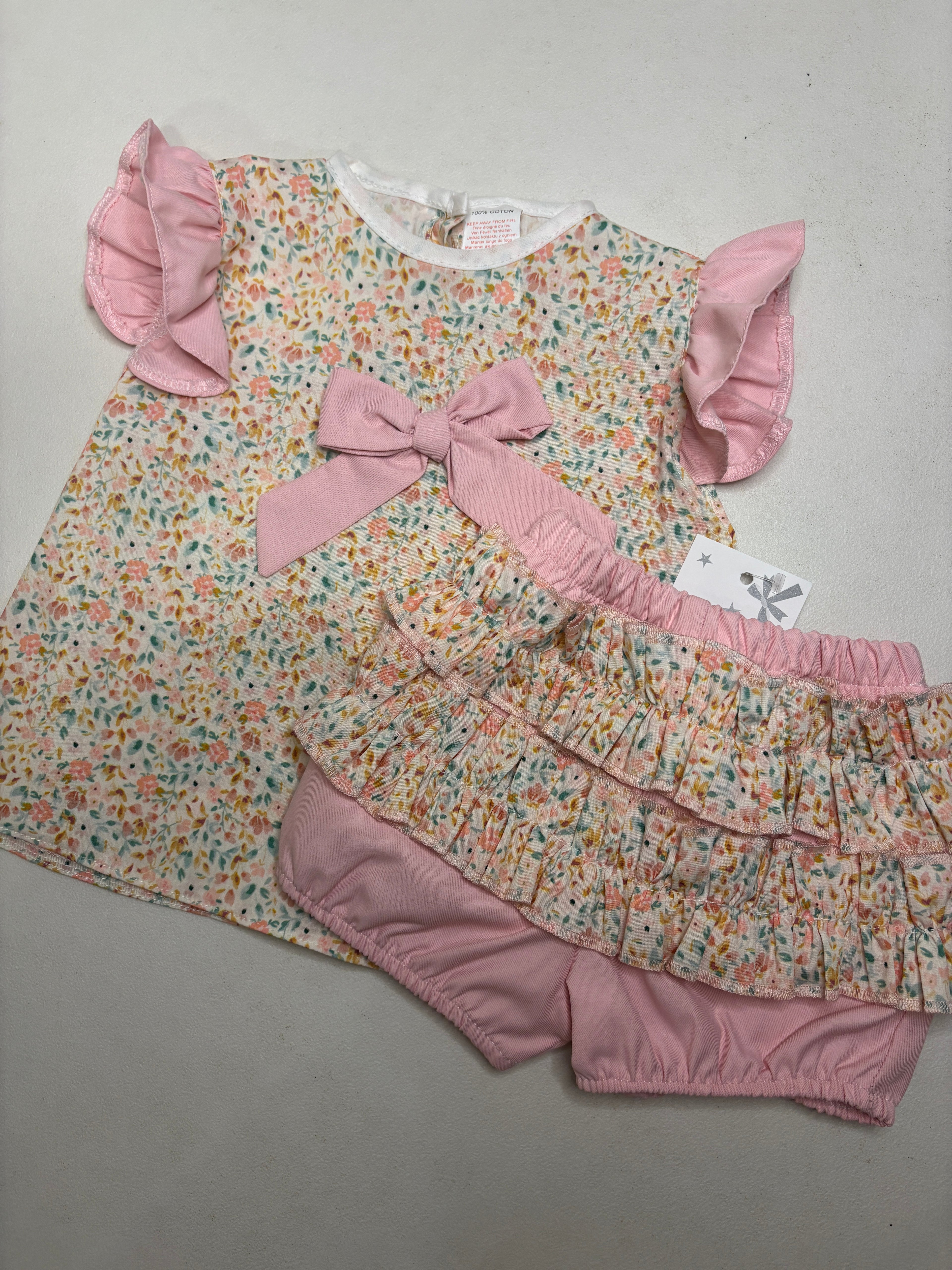 Baby Pink Floral Two Piece